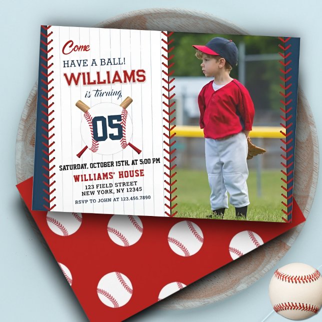 Invitation Anniversaire du baseball | Venez faire une fête de (Créateur téléchargé)