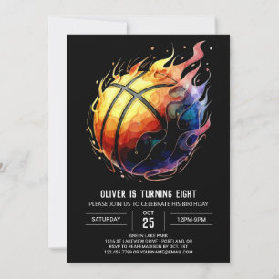 Invitation Anniversaire du basket-ball orange et modifiable e