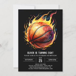 Invitation Anniversaire du Basket-ball sport élégant enchanté