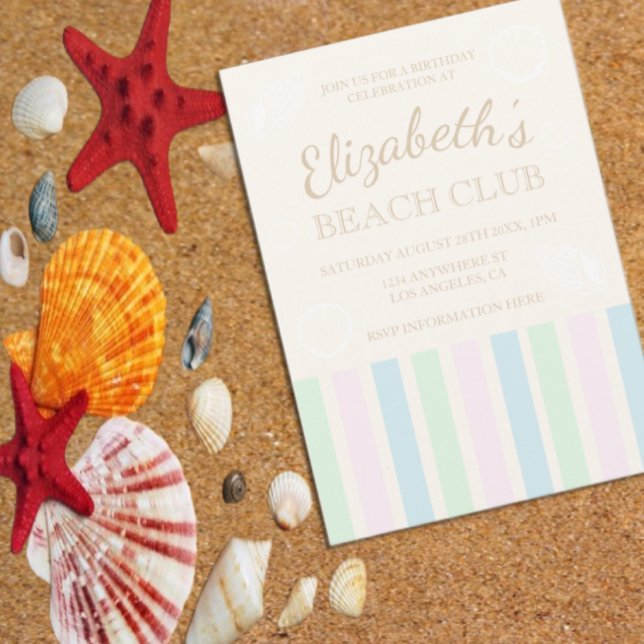 Invitation Anniversaire du Beach Club (Créateur téléchargé)