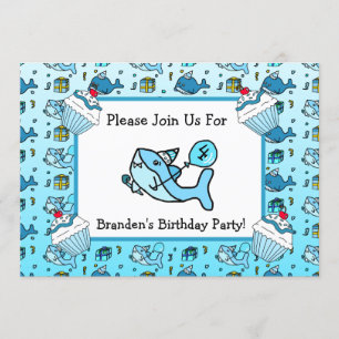 Invitation Anniversaire du bébé requin