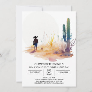 Invitation Anniversaire du Boho Cowboy numérique