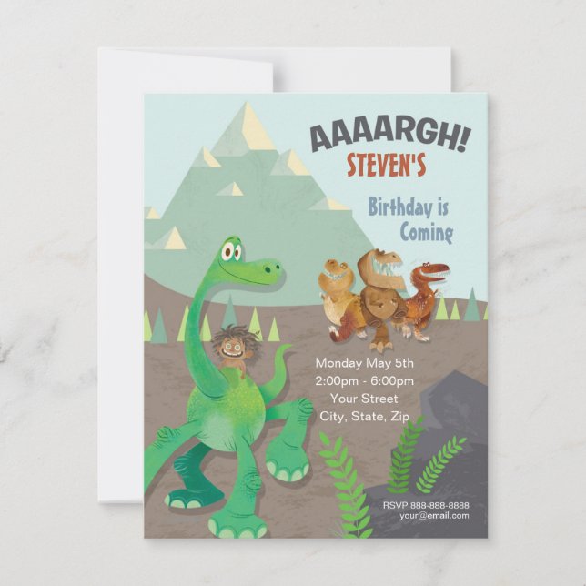 Invitation Anniversaire du bon dinosaure (Devant)