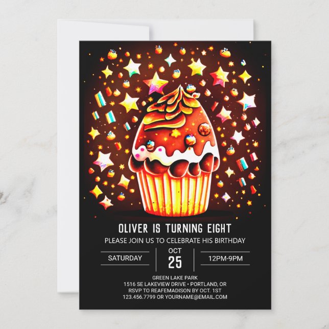 Invitation Anniversaire du bouffon au chocolat personnalisé (Devant)