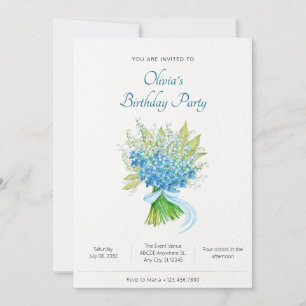 Invitation anniversaire du bouquet de fleurs d'aquarelle