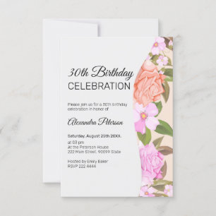 Invitation Anniversaire du Bouquet floral