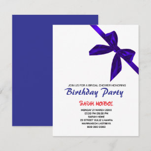 Invitation Anniversaire du Bow noir, Modèle d'invitation,