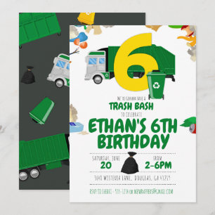 Invitation Anniversaire du camion-poubelle, camion-poubelle 6