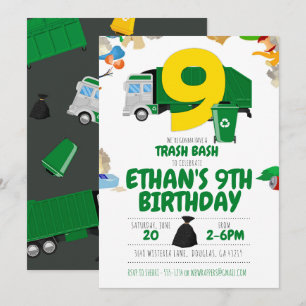 Invitation Anniversaire du camion-poubelle, camion-poubelle 9
