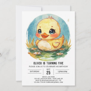Invitation Anniversaire du canard Fleur sauvage Pond