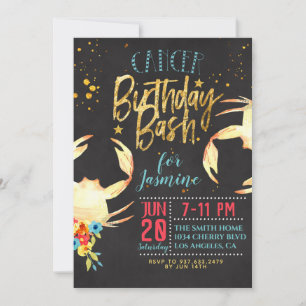 Invitation Anniversaire du cancer du zodiaque