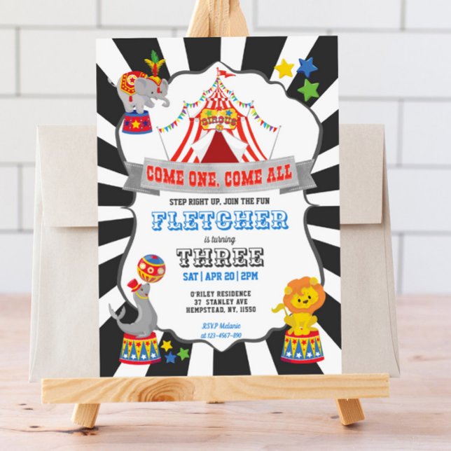 Invitation Anniversaire du Carnaval de cirque (Créateur téléchargé)
