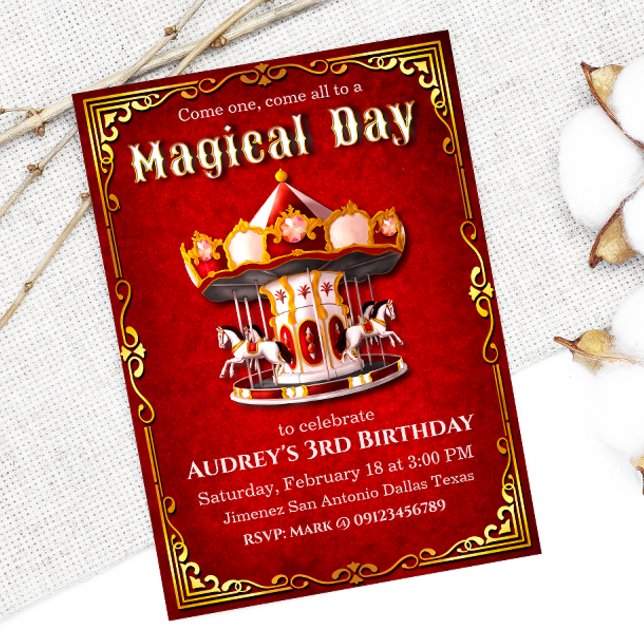 Invitation Anniversaire du carrousel (Créateur téléchargé)