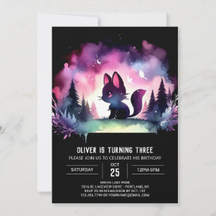 Invitation Anniversaire du chat doux magique