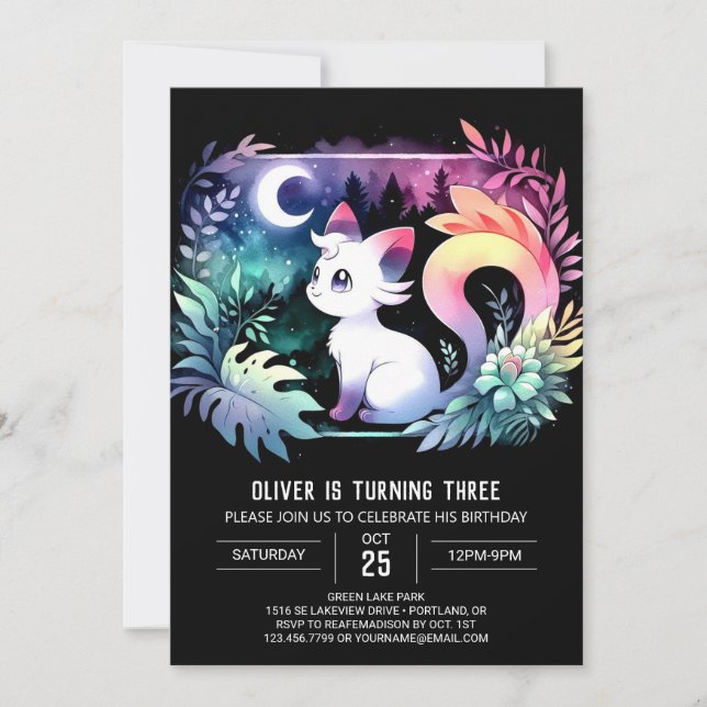 Invitation Anniversaire du chat Little Feline (Devant)