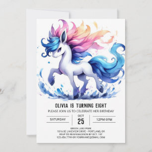 Invitation Anniversaire du Cheval Enfant Moderne