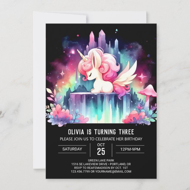 Invitation Anniversaire du cheval mignon moderne (Devant)