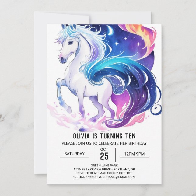 Invitation Anniversaire du cheval numérique moderne (Devant)