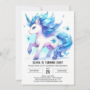 Invitation Anniversaire du cheval personnalisé enchanté