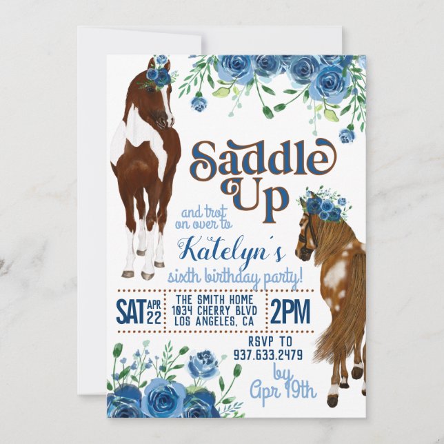 Invitation Anniversaire du Cheval Saddup (Devant)