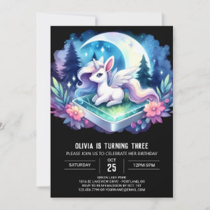 Invitation Anniversaire du Cheval Whimsical Simple