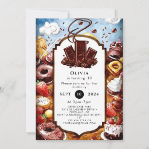 Invitation Anniversaire du chocolat magique Pastel