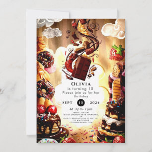 Invitation Anniversaire du chocolat simple pour enfants