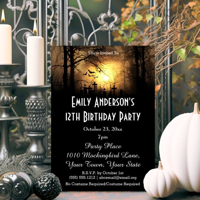 Invitation Anniversaire du cimetière d'Halloween (Créateur téléchargé)
