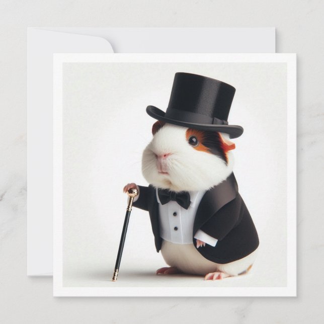 Invitation Anniversaire du cochon de Guinée, graduation du co (Devant)