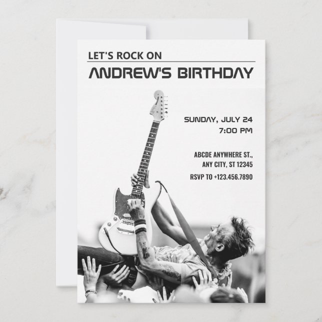 Invitation Anniversaire du concert rock (Devant)