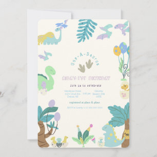 Invitation Anniversaire du dinosaure à un saurus