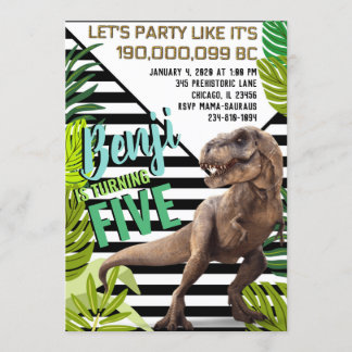 Invitation Anniversaire du dinosaure moderne