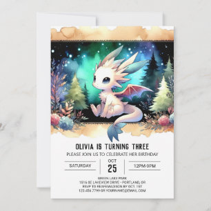 Invitation Anniversaire du dragon boisé élégant