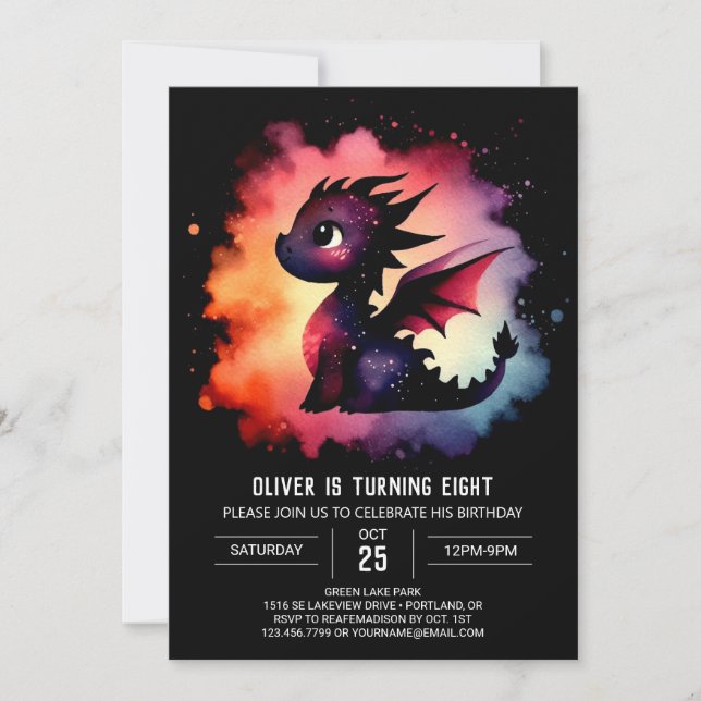 Invitation Anniversaire du dragon brillant (Devant)