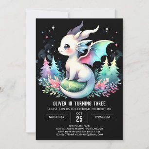 Invitation Anniversaire du dragon d'Imaginaire mignon