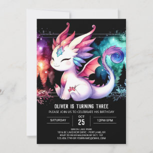 Invitation Anniversaire du dragon doux sauvage
