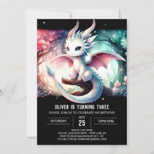 Invitation Anniversaire du dragon Majestic Personnalisé