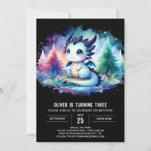 Invitation Anniversaire du dragon sauvage simple