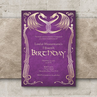 Invitation Anniversaire du dragon viking celtique