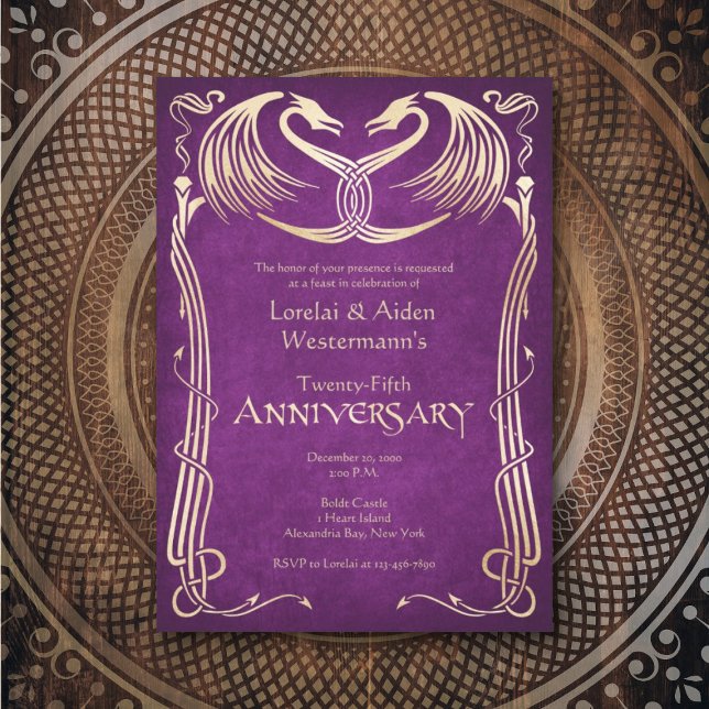Invitation Anniversaire du dragon viking celtique (Créateur téléchargé)