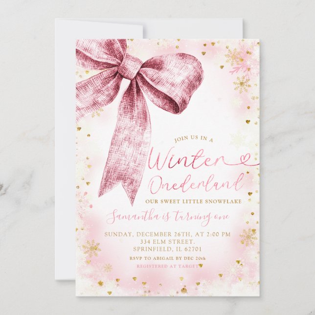 Invitation Anniversaire du flocon de neige de l'hiver de la B (Devant)