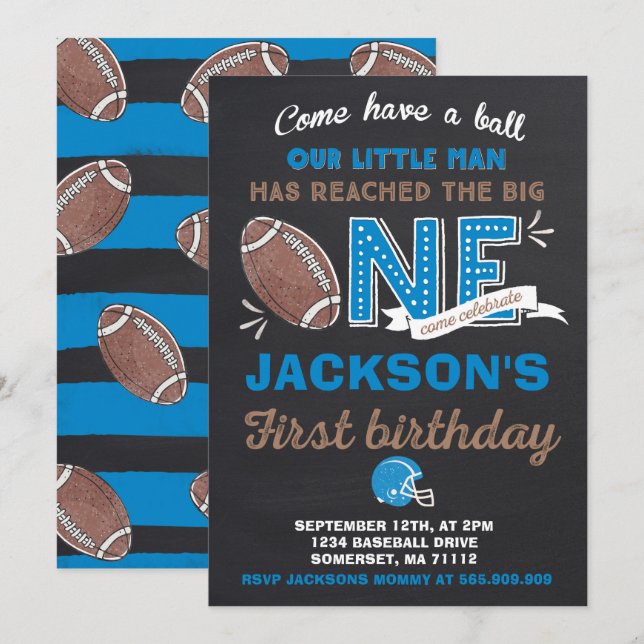 Invitation Anniversaire du football d'invitation (Devant / Derrière)
