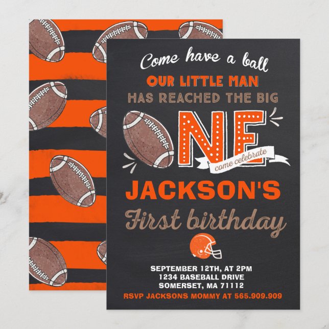 Invitation Anniversaire du football d'invitation (Devant / Derrière)