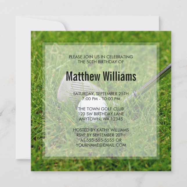 Invitation Anniversaire du golf (Devant)