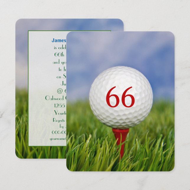 Invitation Anniversaire du Golf de la Fête à tout âge (Devant / Derrière)