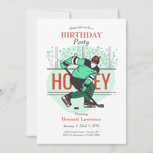 Invitation Anniversaire du hockey (Devant)