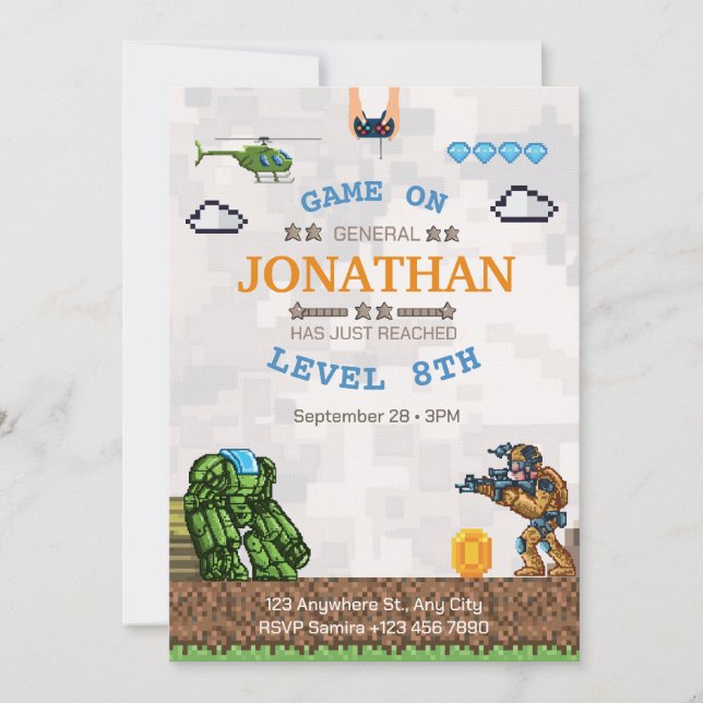 Invitation anniversaire du jeu vidéo (Devant)