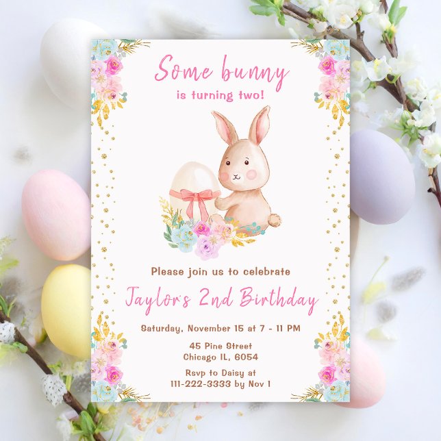Invitation Anniversaire du lapin de Pâques (Créateur téléchargé)