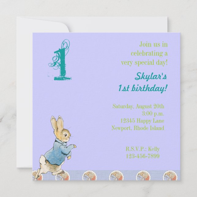 Invitation Anniversaire du lapin et de ses amis (Devant)