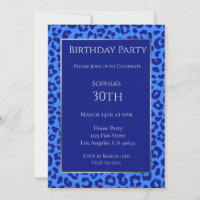 Anniversaire du léopard Motif-Bleu-